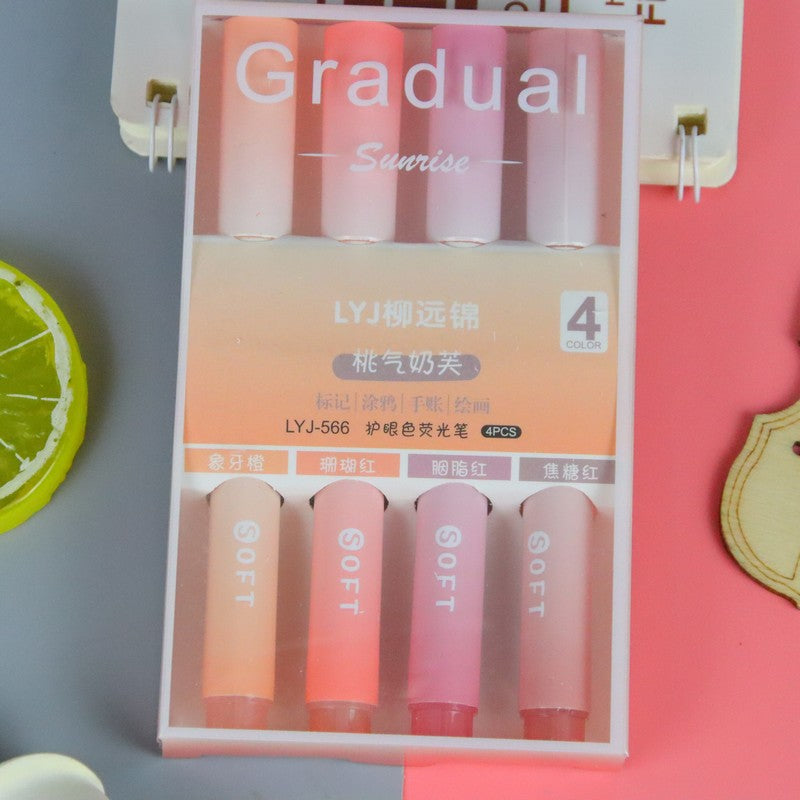 Wholesale Gradient Plastic Fluorescent Marker Pens